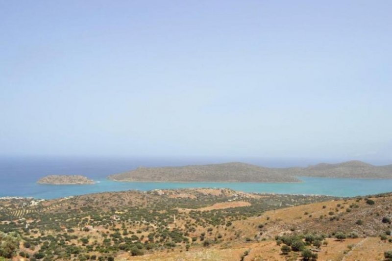 Plaka bei Elounda Kreta, Plaka: Bauland mit herrlichem Blick auf Spinalonga und Elounda Bay zu verkaufen Grundstück kaufen